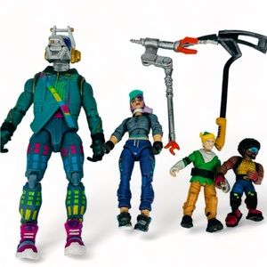 Fortnite Action Figure Lot DJ Teknique Elf Epic Weapons 6 Pieces Random Mixed